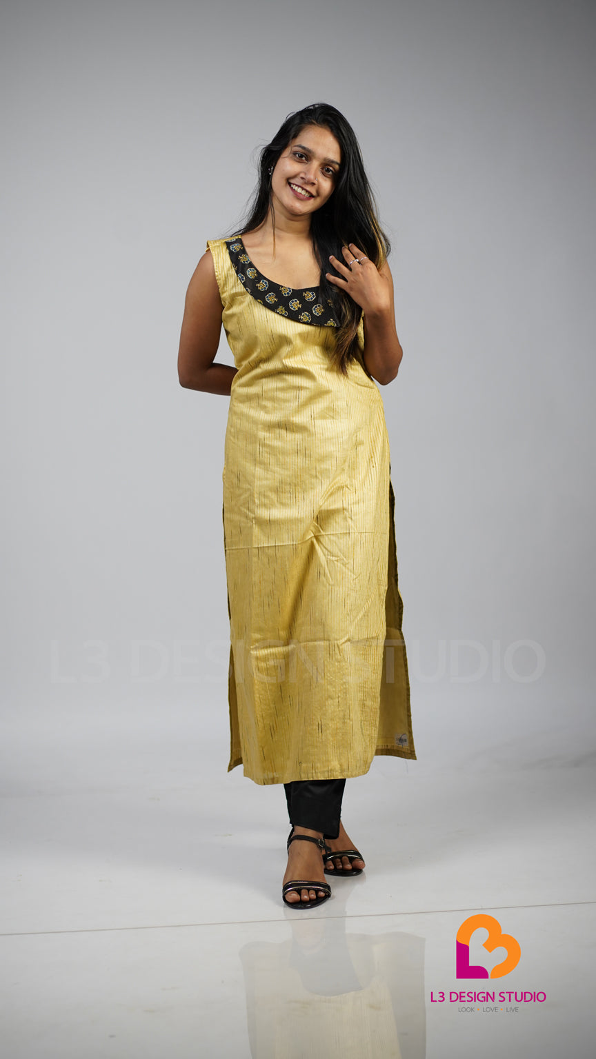 Cream Matka Silk Kurti