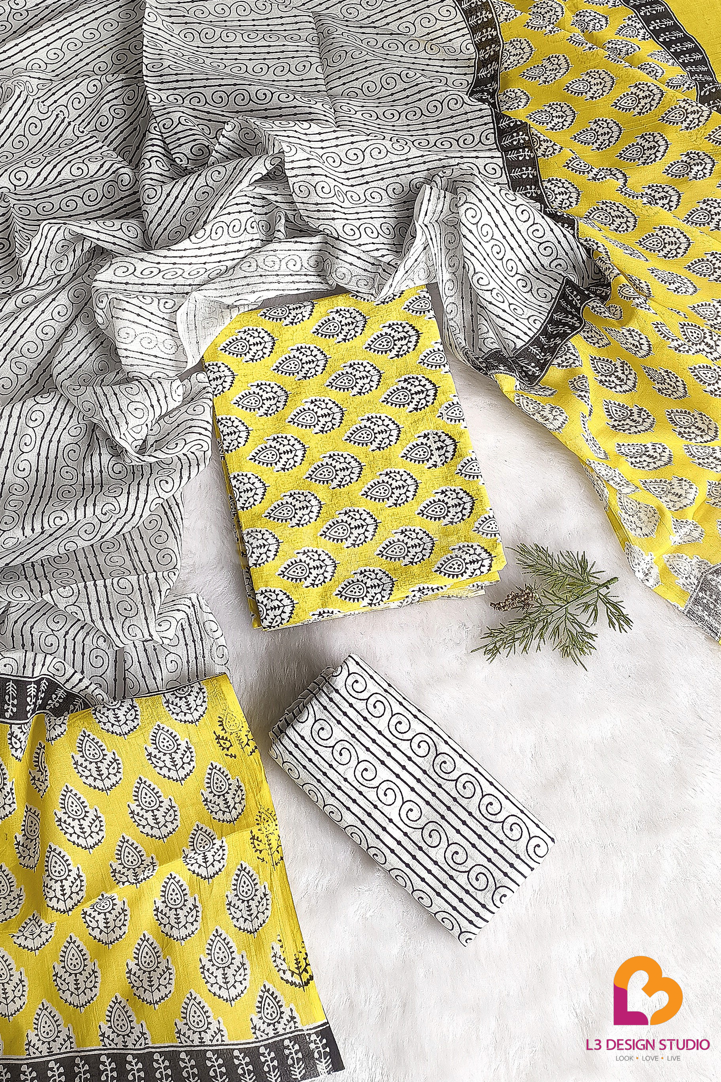 3 PIECE COTTON SUIT SET