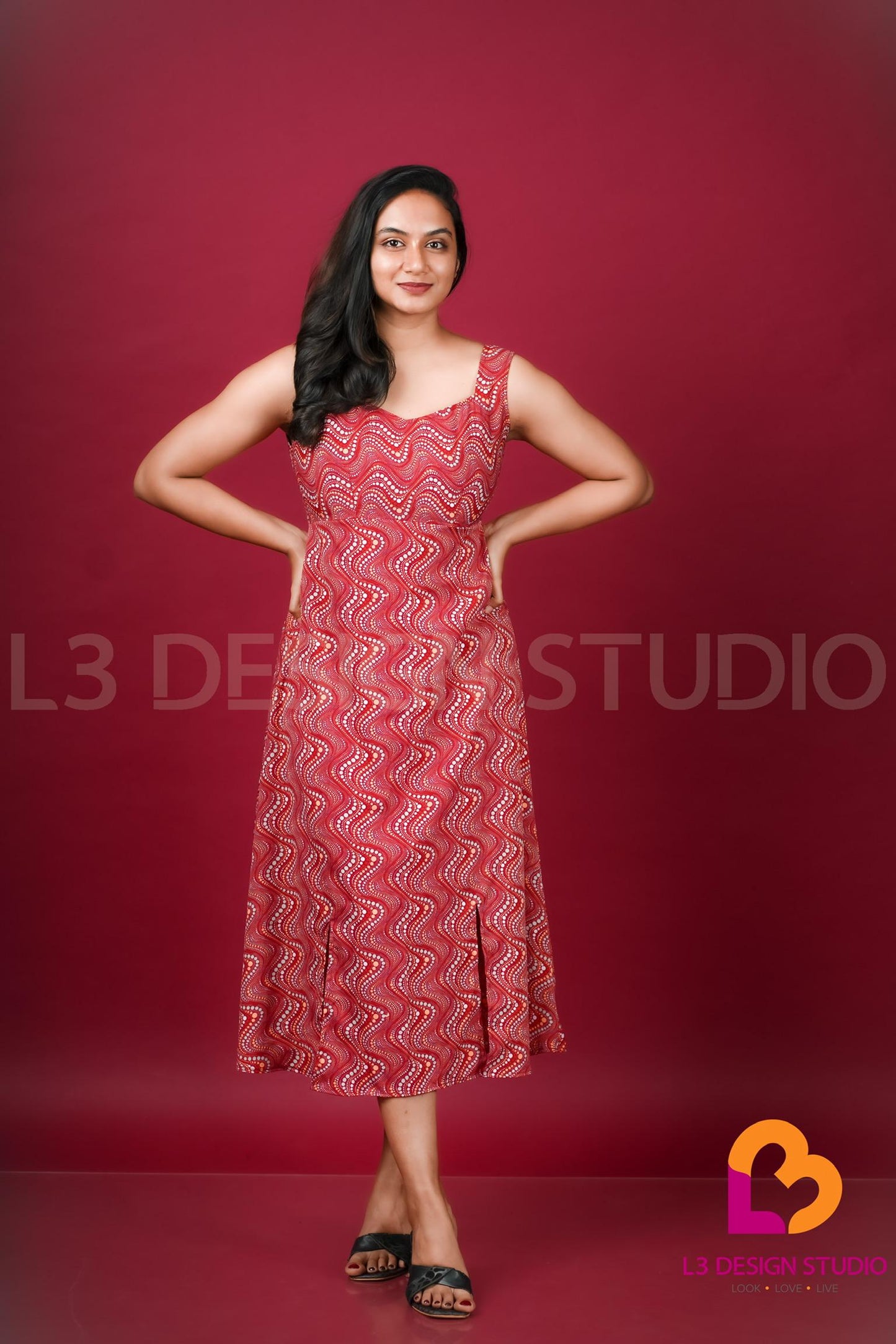 Red Dress in Indo-westrn style