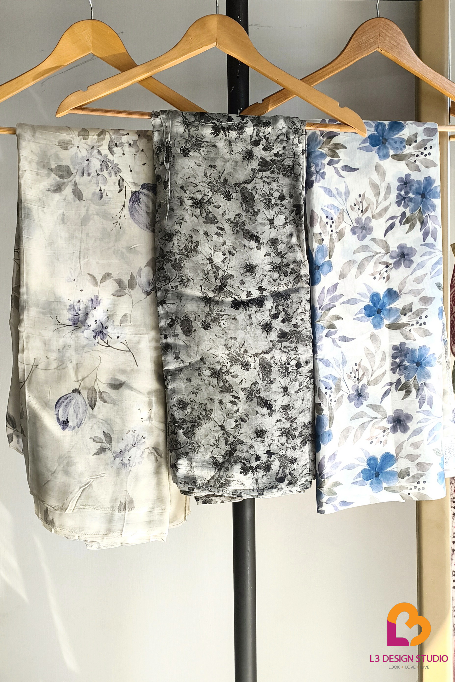ORGANZA FLORAL PRINTED SAREES