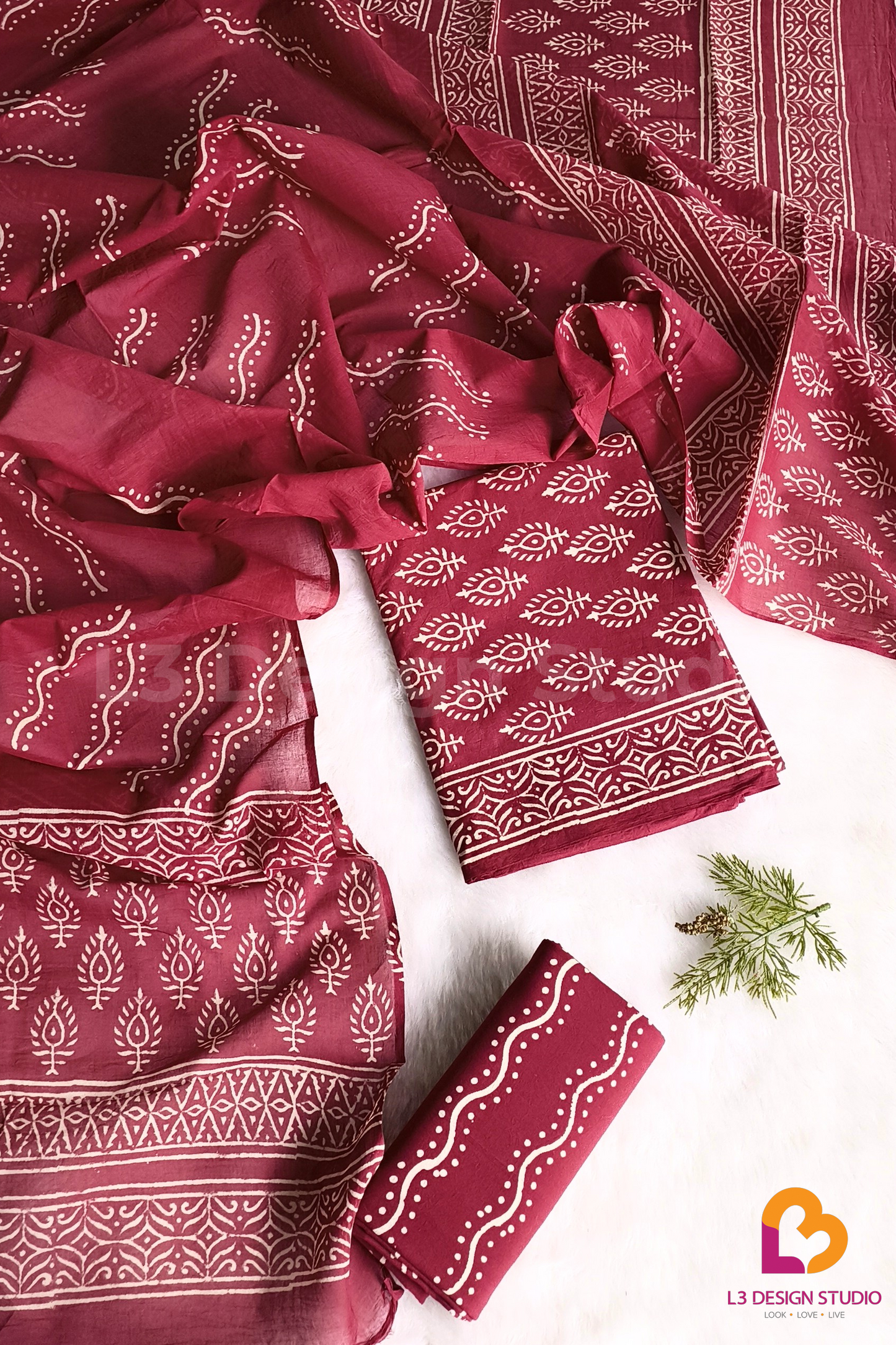 3 PIECE COTTON SUIT SET