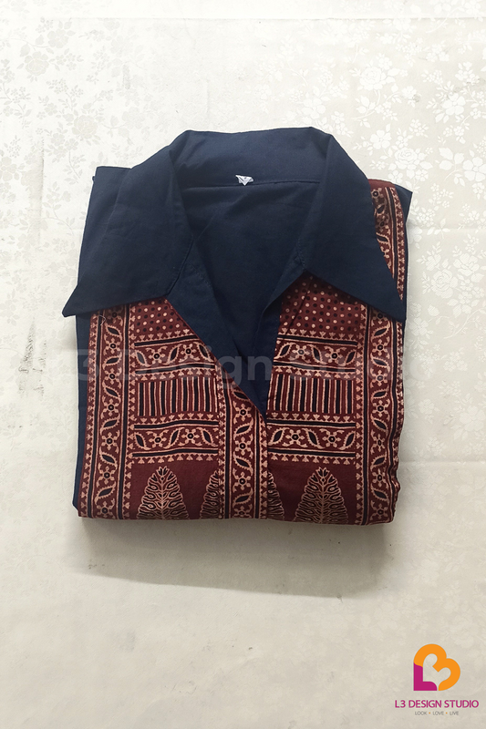 COTTON SHIRT COLLAR A LINE DRESS