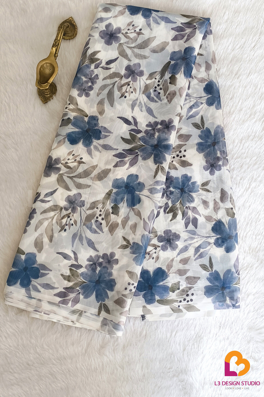 ORGANZA FLORAL PRINTED SAREES